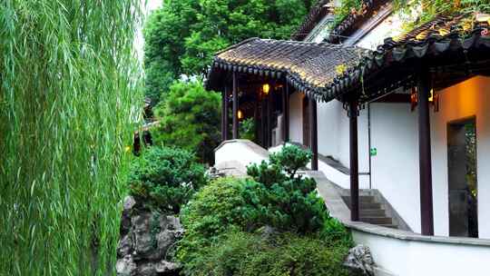 古典园林南京夫子庙瞻园中式园林庭院的风光