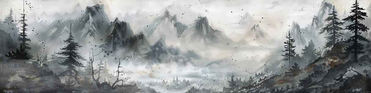 舞台背景 水墨画 山水 LED背景