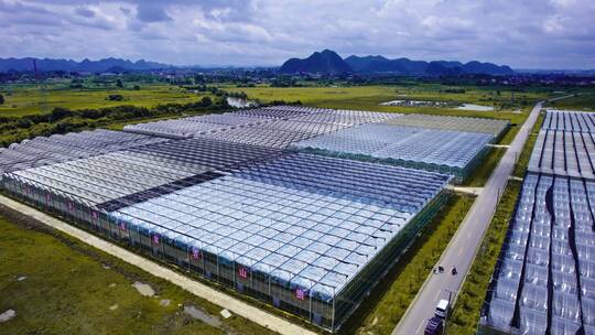 4k航拍贵州大山里大棚种植基地 2