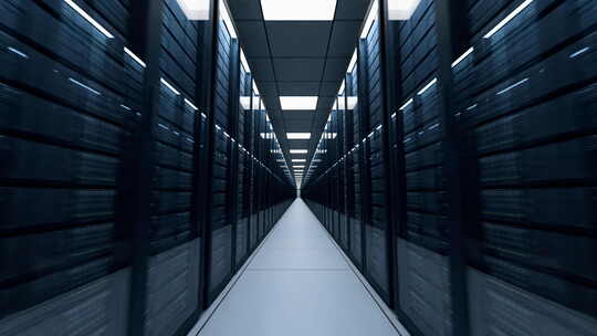 现代数据中心云计算中强大的服务器机房视频素材模板下载