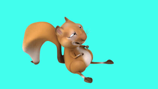 有趣的3D卡通松鼠跳舞（包括alpha通