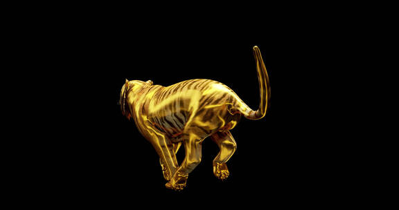 金色老虎奔跑视频素材