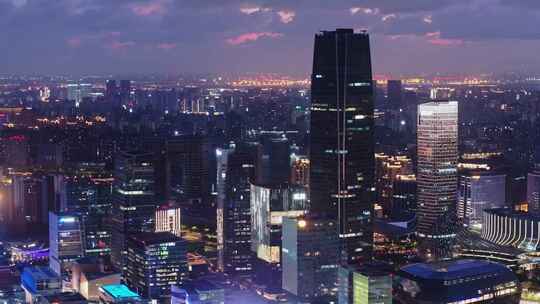 上海徐汇滨江西岸艺术中心CBD夜景航拍