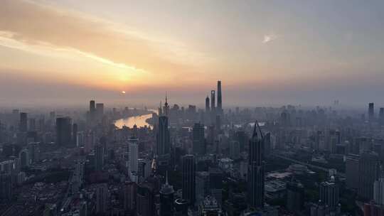 上海日出 上海夏天 浦西 上海 城市发展