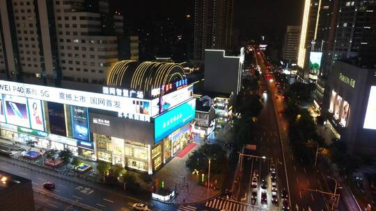 无锡三阳广场地铁站夜景航拍4K视频素材