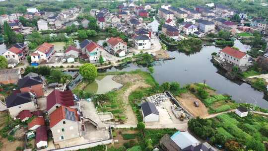 原创拍摄德清县下渚湖风景湿地房屋乡村建设