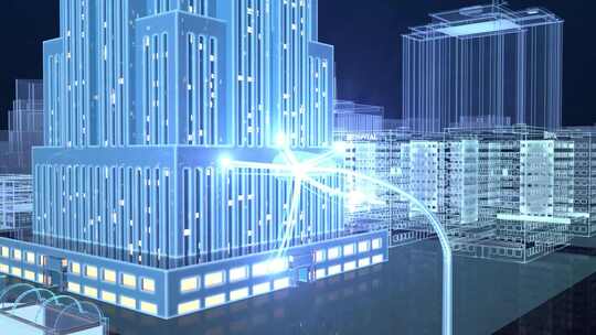 电网智能科技城市光线穿梭片头ae模板