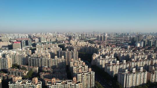 上海闵行疫情空旷的沪闵路航拍4K