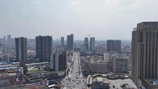 城市高空俯瞰街景德阳建设德阳大景