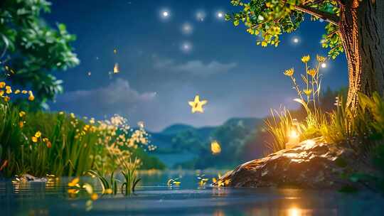 合集 多款治愈系儿童三维大屏动画片头背景