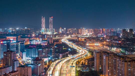 二环南路（石虎关立交桥方向）夜景延时