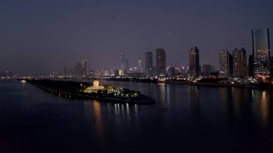 4K航拍湖南长沙城市夜景