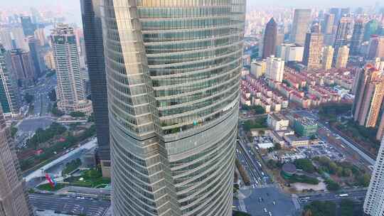 上海浦东新区陆家嘴三件套航拍高楼大厦摩天视频素材模板下载