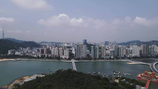 航拍广东珠海城市风光视频素材模板下载