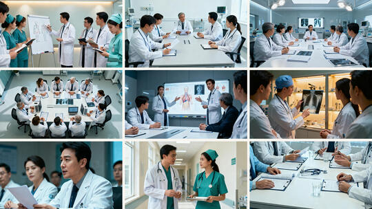 医生团队会议研讨 医疗工作者病例分析