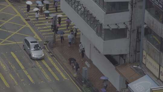 雨中香港街景