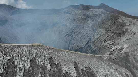 印尼爪哇岛布罗莫火山口航拍自然风光视频素材模板下载