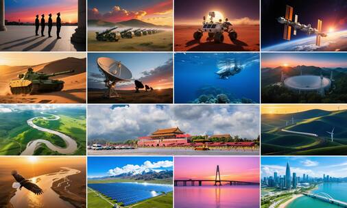 宽屏《厉害了我的国》根据音乐制作高清在线视频素材下载