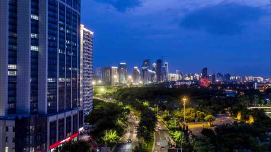 海口夜景 滨海立交桥 海口航拍视频素材模板下载