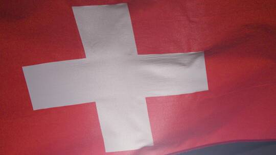 特写拍摄瑞士国旗视频素材模板下载
