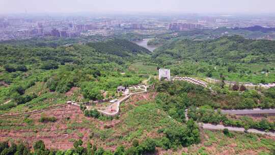 成都龙泉山观景台白昼航拍