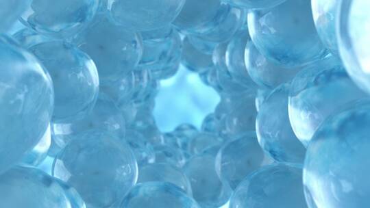 透明魔幻水球化学结构高端美容护肤3D素材