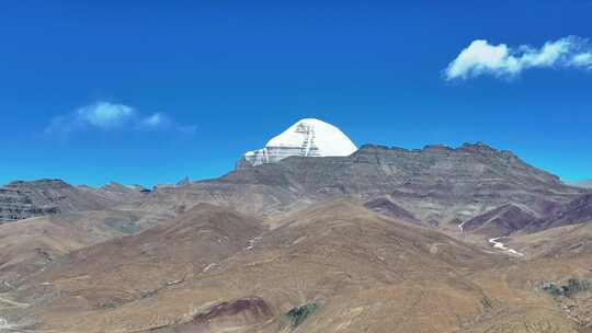 西藏阿里地区冈仁波齐神山雪山高空航拍