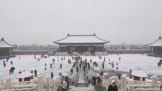 大雪天气中的天坛公园祈年殿回音壁圜丘