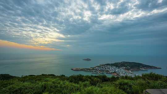 江舟山嵊泗花鸟岛大海日出朝霞延时