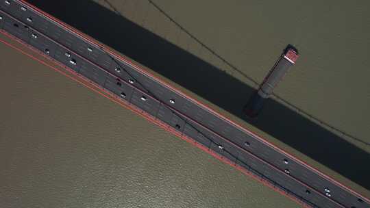 湖北武汉鹦鹉洲长江大桥航拍视频素材模板下载