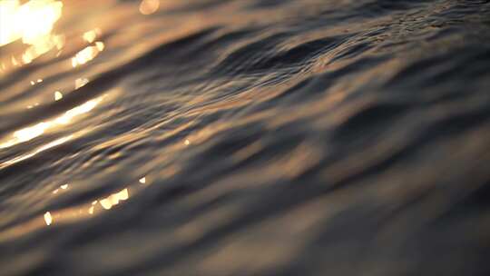 金色流体循环素材 水面河面海面波纹