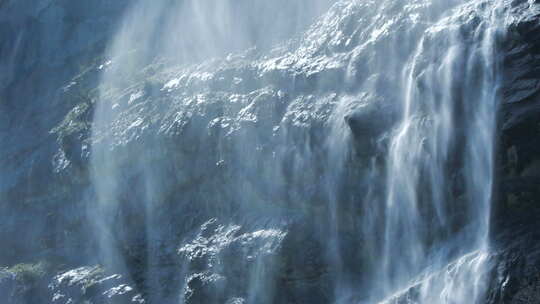 新鲜天然水源的瀑布风光视频素材模板下载
