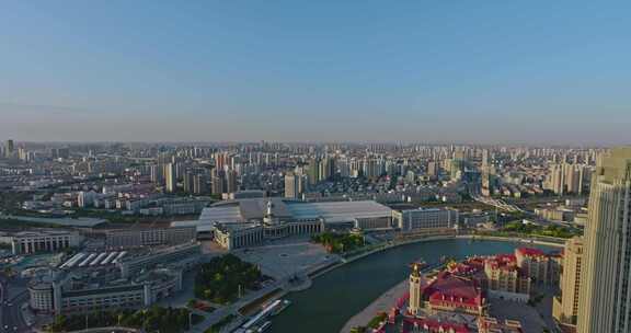 4K高清航拍天津城市建筑