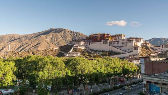 西藏 拉萨 布达拉宫 日出 清晨