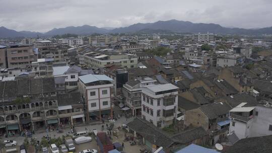 梅州市松口古镇航拍景观