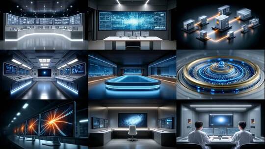 未来数据中心服务器集群智能控制系统高清在线视频素材下载