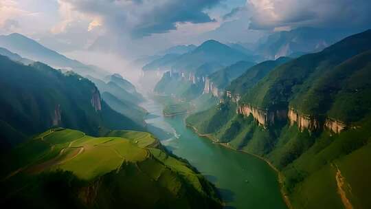 长江河流山川山脉风景