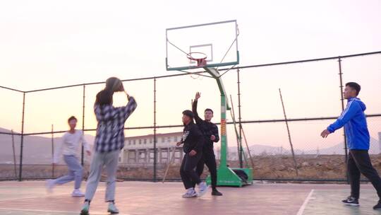 山村体育设施-农村篮球场视频素材模板下载