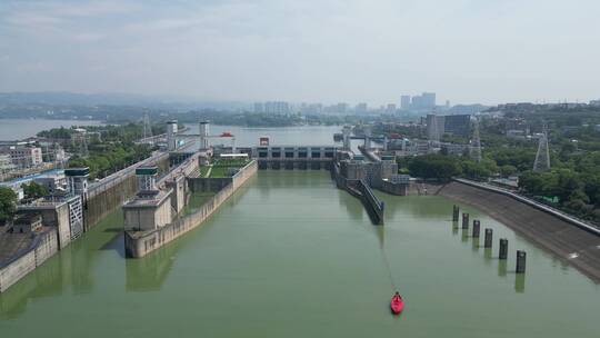 航拍湖北宜昌葛洲坝