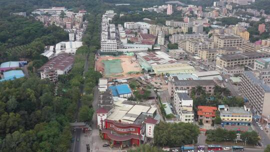 航拍深圳老城区建筑