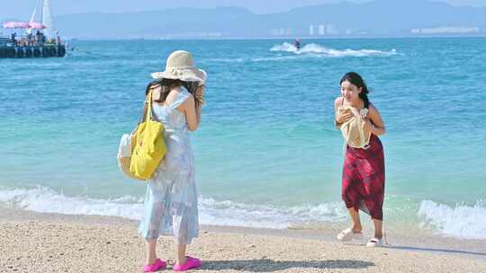 海南三亚西岛风景区游客旅游治愈唯美镜头