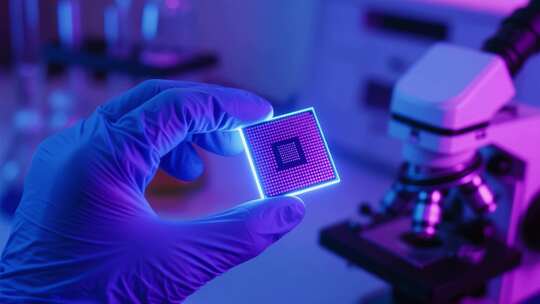 未来科技概念信息化科学创新科研人员芯片