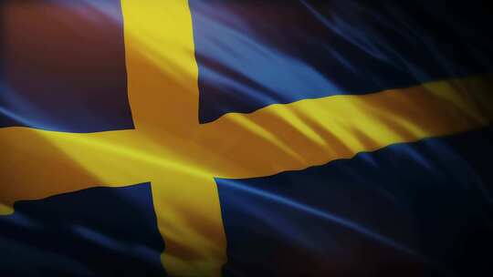 瑞典国旗挥舞-4K视频素材模板下载