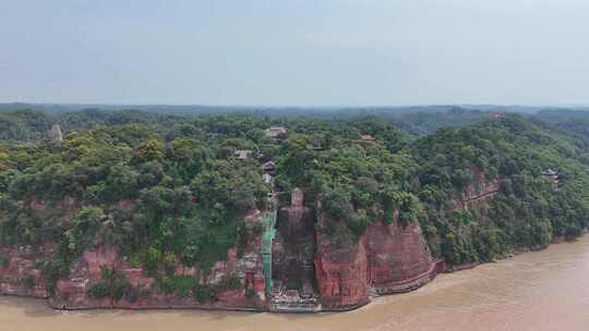 乐山大佛景区航拍