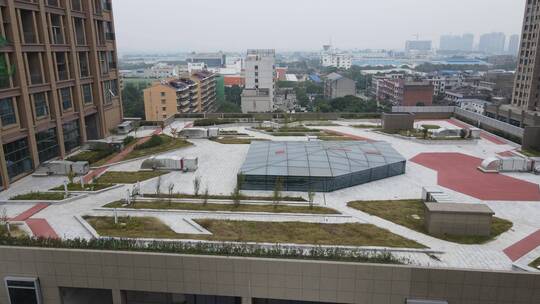 航拍湖南长沙望城区现代化建筑