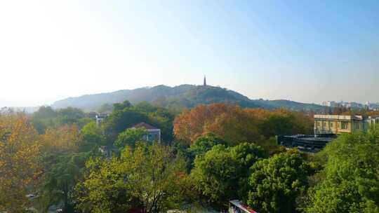 杭州西湖景区宝石山航拍