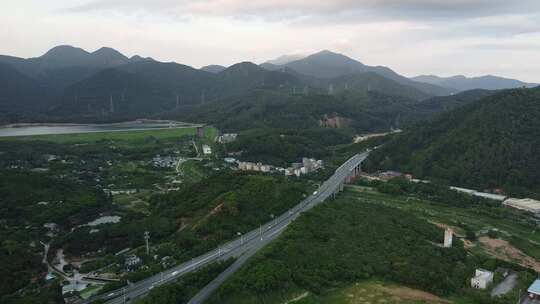 广东东莞：航拍惠塘高速清溪支线