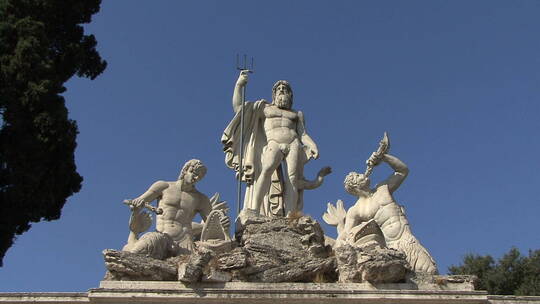 罗马海王星雕像视频素材模板下载