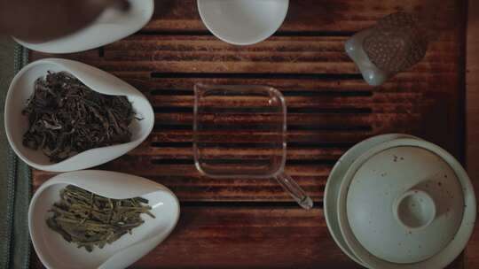 中式茶具、茶盘视频素材模板下载