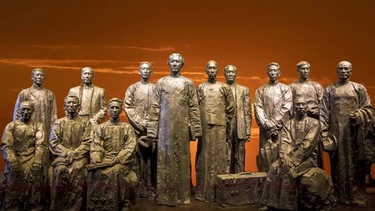 嘉兴南湖一大会议雕塑视频素材模板下载